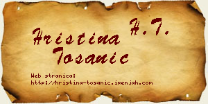 Hristina Tošanić vizit kartica